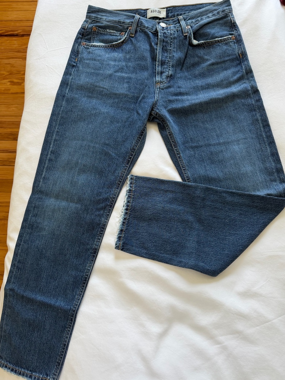 Agolde Parker - Women's Dark Blue Straight Leg Jeans